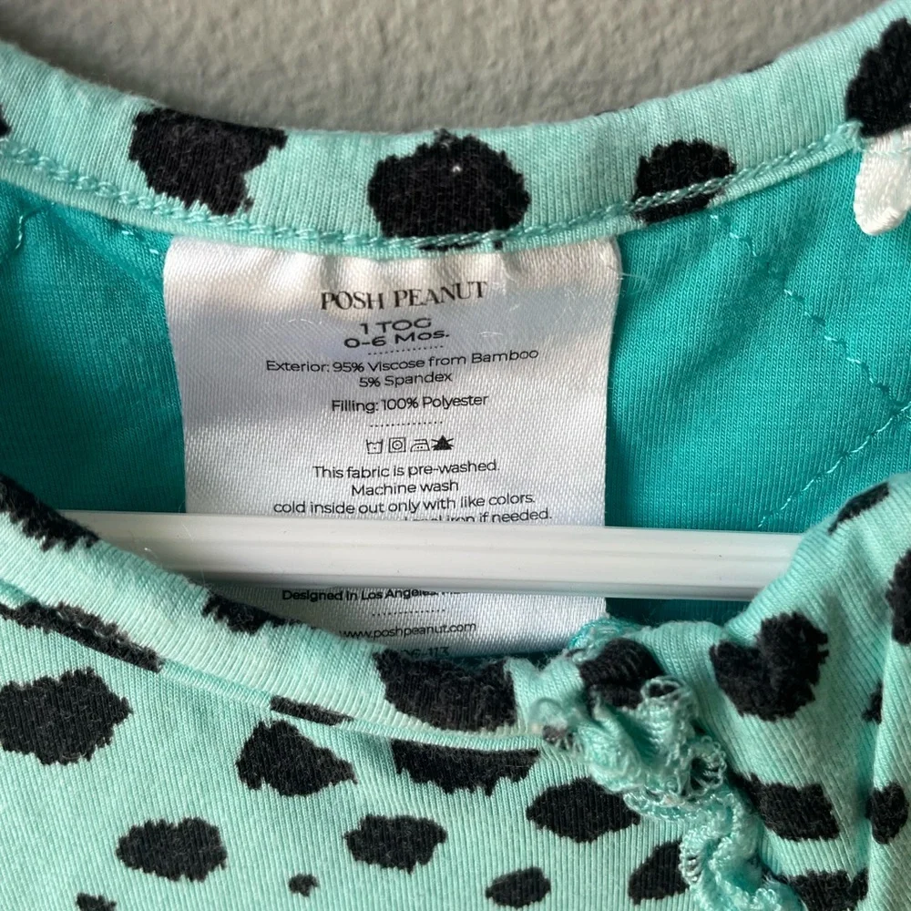Posh Peanut Pebbles Blue and Black Bamboo Zip Up Sleep Sack 1.0 TOG